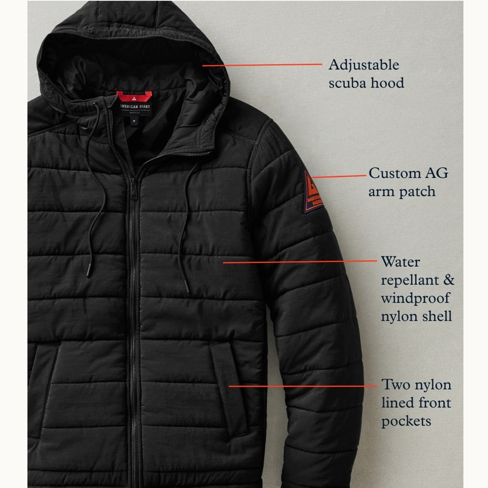 American Giant Blizzard Nylon Jacket Women’s Medium Hooded Full Zip Black